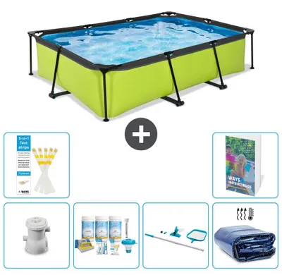 Imagen del producto de Piscina rectangular para exteriores - 300x200x65 cm - 5 piezas - Modelo S267