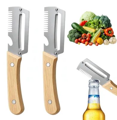 Produktbild von 2-in-1-Gemüseschäler mit Flaschenöffner, Set mit 2 Stück