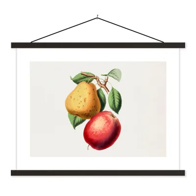 Produktbild von MuchoWow® Textilposter Apfel - Birne - Obst 40x30 cm mit schwarzem Rahmen - Dekorationen