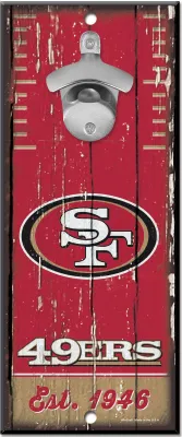 Produktbild von NFL San Francisco 49ers Bottle Opener Wood Sign Holzschild Wandschmuck