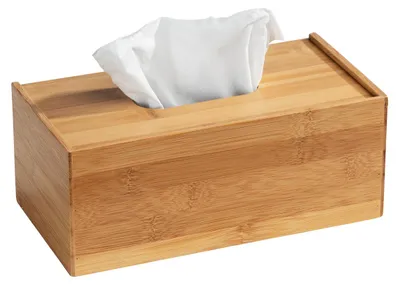 Produktbild von WENKO Bambus Kosmetik Tuch Box Terra Spender Dose Aufbewahrung Korb Bad Küche