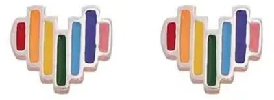 Produktbild von Bunte herzförmige Ohrstecker für Damen und Mädchen, Legierung, einfach, modisch, für Dating, Party, Form