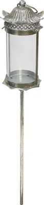 Produktbild von Stablaterne Fleur, Metall Maße: Ø 12 x 71 cm, Glaszylinder Ø 7 x 14 cm, ohne Kerze