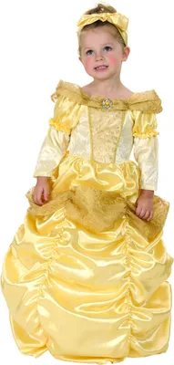 Produktbild von Prinzessinnen-Kostüm für Mädchen mit Schleife goldfarben XS 3-4 Jahre (92-104 cm)
