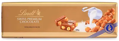 Produktbild von Lindt Swiss Premium Chocolate Vollmilch Nuss Tafel 300g