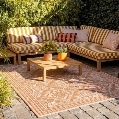 Produktbild von Volero - Outdoor Teppich - Summer Oriental Terracotta - 80x150 cm - Balkon, Garten, Terrasse - Boho, Ländlich, Modern