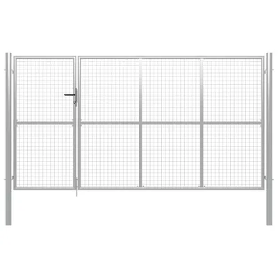 Produktbild von Gartentor Stahl 350 x 150 cm Silbern