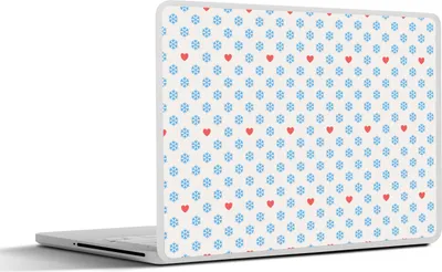 Produktbild von MuchoWow® Laptop Aufkleber Sticker Cover Schneeflocke - Herz - Winter - Muster 40x30 cm - Laptop Dekoration - Selbstklebend