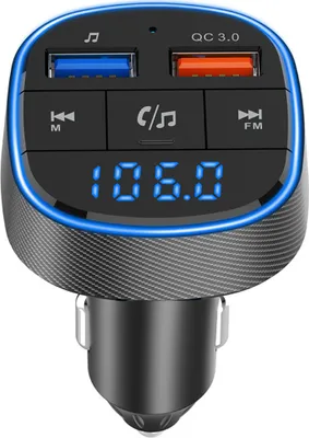 Zdjęcie produktu dla BC57 Samochodowe papierosy zapalniczka Bluetooth- kompatybilny wielofunkcyjny transmiter Fm Qc3.0 Szybkie ładowanie Mp3 Player Adapter czarny