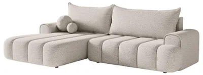 Produktbild von Selsey DANDELINO - Ecksofa mit Schlaffunktion, Stauraum und Bouclé-Bezug, creme, links