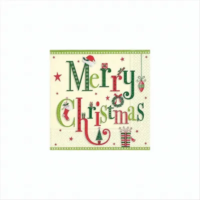Produktbild von Christmas letters Servietten Weihnachten 33x33cm 20 Stück