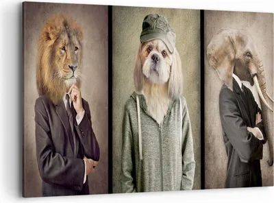 Produktbild von Bild auf Leinwand - Leinwandbild - Tier Abstraktion - 120x80cm - Wand Bild - Wanddeko - Wandbilder - Leinwanddruck - Bilder - Kunstdruck - Wanddekoration - Leinwand bilder - Wandkunst - AA120x80-4089