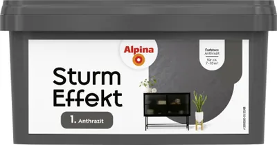 Produktbild von Alpina Wandfarbe Sturm Effekt anthrazit 1 L