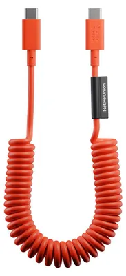 Immagine prodotto di Native Union, cavo a spirale da USB-C a USB-C da 60 W, 1,2 m, serie POP, ricarica rapida, rosso