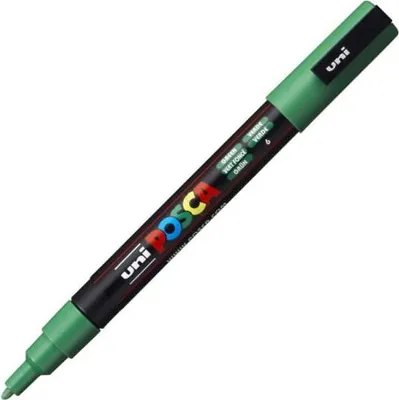 Zdjęcie produktu dla POSCA PC-3M, Zielony, Wielobarwny, 1 kol., Drobny, Okrągły, 0,9 mm