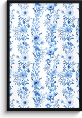 Produktbild von MuchoWow® MuchoWow® Gerahmtes Poster Blumen - Pflanzen - Blau 60x90 cm - Poster mit zchwarzem Bilderrahmen - Kunst