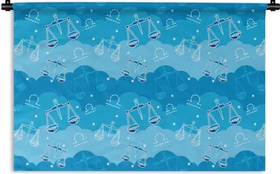 Produktbild von MuchoWow® Wandteppich Wandbehang Waage - Muster - Tierkreiszeichen 120x80 cm Tapisserie Dekoration Wandtuch - Wanddekorationen - Wandtücher