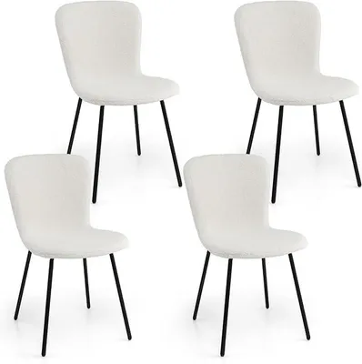 Imagen del producto de Juego de 4 sillas de comedor, tapizadas con respaldo