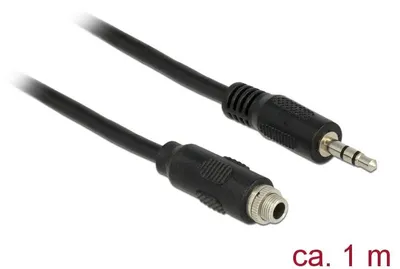 Produktbild von Delock Kabel Klinke 3 Pin 3,5 mm Stecker > Buchse 1 m