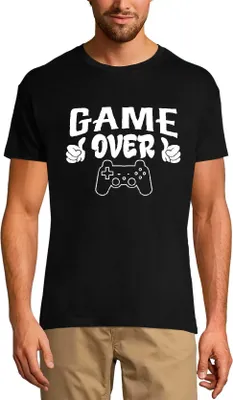 Produktbild von Herren Grafik T-Shirt Spiel vorbei – Game Over – Öko-Verantwortlich Vintage Jahrgang Kurzarm Lustige Druck Geburtstag Geschenk Mann