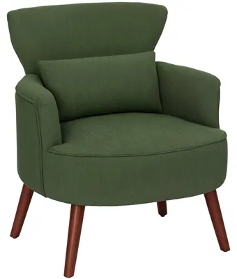 Productafbeelding van Moderne fauteuil, gestoffeerde accentstoel met lendensteun, groen