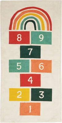 Produktbild von Kinderteppich Baumwolle waschbar Hüpfspiel bunt 60x120