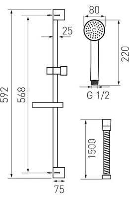 Produktbild von Novaservis Duschset Chrom KIT869.0
