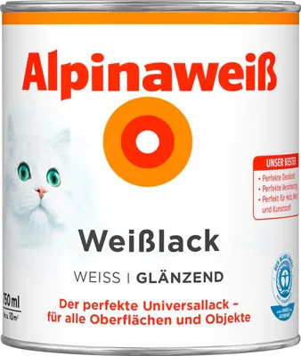 Produktbild von Alpina Weißlack glänzend alpinaweiß 750 ml