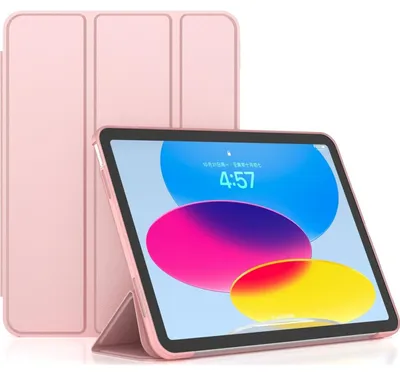 Produktbild von Mobigear Dreifach-Faltetui für iPad 10 (2022), Gel-Material, TPU, Kunstleder-Klapphülle - Rosa