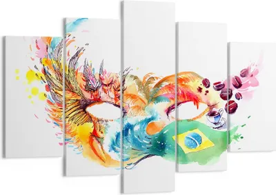 Produktbild von Bild auf Leinwand - Leinwandbild - Flagge Karneval Brasilien - 150x100cm - Wand Bild - Wanddeko - Leinwanddruck - Bilder - Kunstdruck - Wanddekoration - Leinwand bilder - Wandkunst - EA150x100-3036