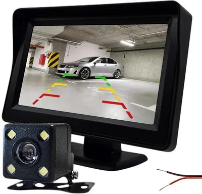 Image de Caméra de recul 12 V avec aide au stationnement - Écran HD-Ready de 4,3 pouces - Câble de 5 mètres - Kit complet