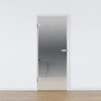 Produktbild von Pertura Glastür Komplettset Glera Ripple 02 959x1960x8 mm Links inkl. Studio Beschlag Edelstahl unverschließbar
