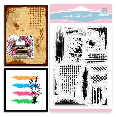 Produktbild von Transparente Stempel mit Vintage-Grunge-Textur für Scrapbooking und Kartengestaltung
