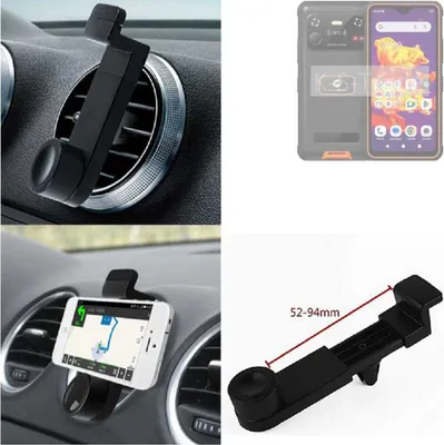 Produktbild von K-S-Trade Lüftungshalterung kompatibel mit Phonemax R4GT KFZ-Halterung Autohalterung Handy-halterung Lüftungsgitter Lüftungsschlitze Schwarz