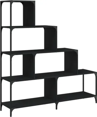 Produktbild von Bücherregal 4 Etagen Schwarz 139x33,5x149 cm Holzwerkstoff