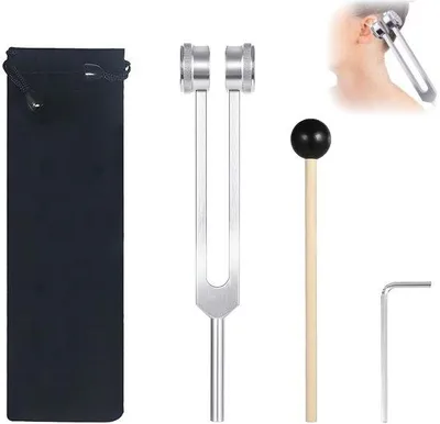 Produktbild von 128 Hz Therapie-Tuninggabel mit Hammerpalette für Soundtherapie und Stressabbau