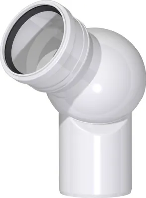 Zdjęcie produktu dla Regulowane obrotowe uniwersalne kolanko kulowe Instalacja ściekowa Średnica rury 40 mm