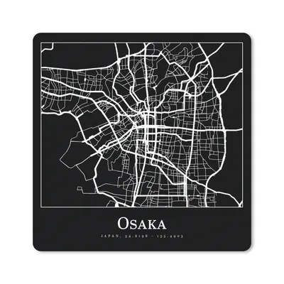 Produktbild von MuchoWow® Mauspad Mousepad Karte - Osaka - Stadtplan 30x30 cm - Mousepads - Maus Mat - Pad - Mausunterlage - Gaming