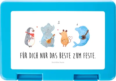 Produktbild von Mr. & Mrs. Panda Bentobox Big Band - Weiß - Geschenk, Snackbox, Bento Box, Musik, Lunchbox, Maus, Hund, Elefant, Lustige Sprüche, Meal Prep, Gitarre, Vorratsbehälter