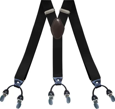 Produktbild von Hosenträger für Herren, verstellbar, Schnellverschluss, verschleißfest, rutschfest, mit robusten Clips, Mehrzweck-Hosenträger aus Polyester mit Y-Rücken, Geschenk für Papa, Männer, Schwarz