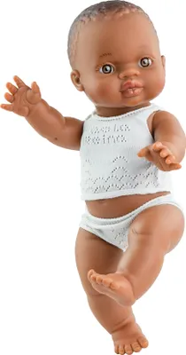 Zdjęcie produktu dla Paola Reina Gordi lalka ciemnoskóra dziewczynka bielizna 34cm - realistyczna lalka do zabawy