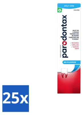 Obrázok produktu pre 25 kusov zubnej pasty Parodontax bez fluóru - 75 ml - výhodný balík