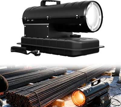 Produktbild von UISEBRT 20 kW Diesel-Heizkanone, Ölheizer mit Thermostat & Digitalanzeige, Abgaskamin, 14 L Tank, 550 m³/h, ideal für Werkstatt, Baustelle & Lager