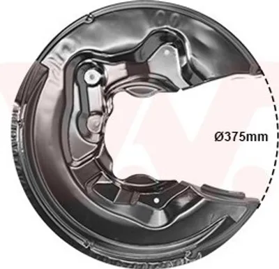 Produktbild von VAN WEZEL Spritzblech Bremsscheibe für VW Golf VII Schrägheck (5G1, BQ1, BE1, BE2) Hinten Links 0334377 Ankerblech