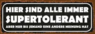 Produktbild von vianmo Holzschild 10x27 cm sind alle immer supertolerant Dekoration