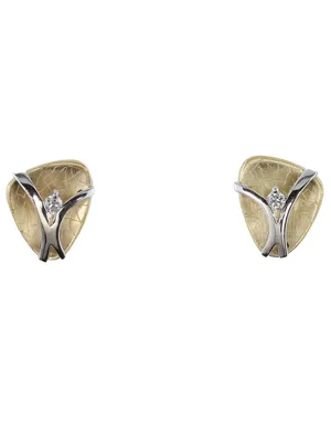 Produktbild von MIAMAR 1166960 Damen Ohrstecker 14 Karat (585) Bicolor Gold weiß