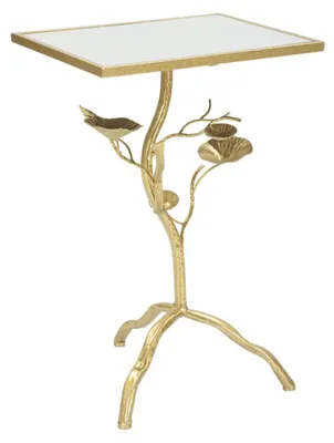 Produktbild von Konsole Arab aus goldenem Eisen mit weißer Platte – 96,5 x 41 x H 78 cm