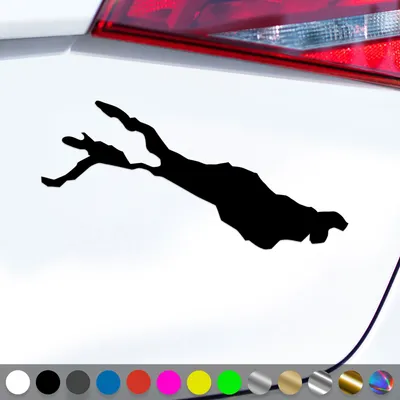 Produktbild von PantherPixel Bodensee Aufkleber Umriss Campen Mainau Lindau Sticker Auto Geschenkidee Farbe Schwarz