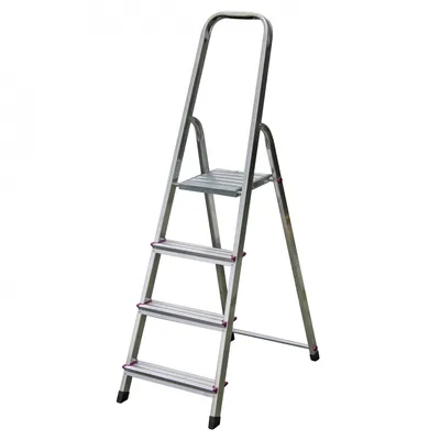 Produktbild von KRAUSE Stehleiter CORDA silber 4 Stufen, H: 150,0 cm