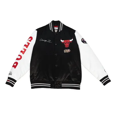 Produktbild von Mitchell & Ness NBA Team Origins Satin Jacket Chicago Bulls black/white XL